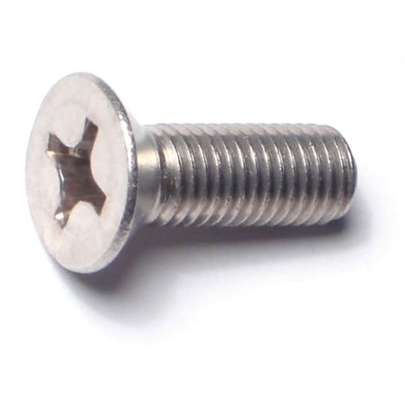 Midwest Fastener 1/4"-28 x 3/4 in Phillips Flat Machine Screw, Plain 18-8 Stainless Steel, 10 PK 79062